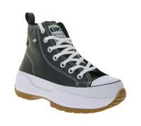 BRITISH KNIGHTS Kaya Mid Fly Women's Mid-Top Canvas Sneakers with Serrated Sole Lace-Up Shoes B49-3735-02 Black