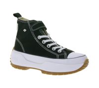 BRITISH KNIGHTS Kaya Mid Fly Kids Mid-Top Canvas Sneakers with Serrated Sole Lace-Up Shoes Teen Boys Girls B49-3702C-01 Black