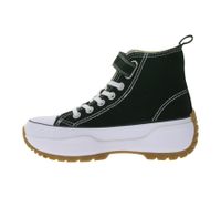 BRITISH KNIGHTS Kaya Mid Fly Kids Mid-Top Canvas Sneakers with Serrated Sole Lace-Up Shoes Teen Boys Girls B49-3702C-01 Black