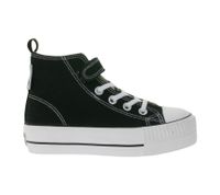 BRITISH KNIGHTS Kaya Mid Kids' Mid-Top Canvas Sneakers with Reinforced Toe, Lace-Up Shoes for Teen Boys and Girls, B49-3709C-01, Black