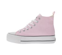BRITISH KNIGHTS Kaya Mid Women's Mid-Top Canvas Sneakers with Reinforced Toe, Lace-Up Shoes B49-3709-04 Pale Pink