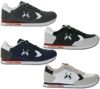 U.S. ATHLETIC Speed ​​Run Men's Sport Sneakers in Canvas/Suede Look, Lace-Up Shoes, Trainers, Gray, Black, White, or Navy