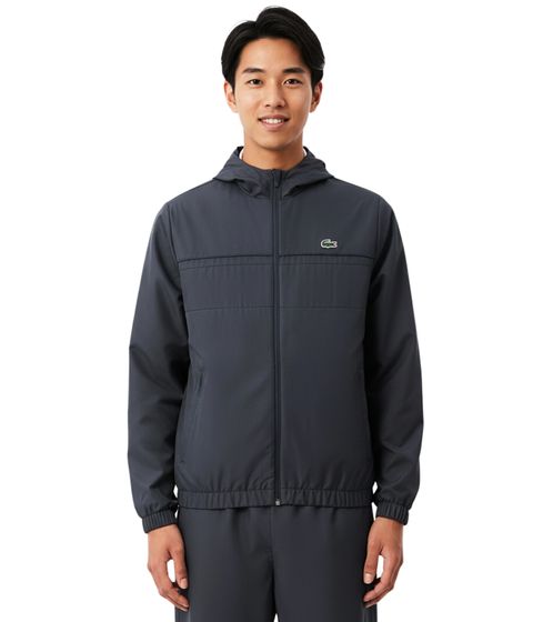 Lacoste Sport Men's Full-Zip Training Jacket, Water-Repellent Fitness Jacket, Sustainable Sports Jacket BH3466 00 RT3 Gray