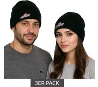 3-Pack RED JUMPSUIS APPARATUS Unisex Beanie, Classic Cut Cotton Hat KC110824RJA Black/Red/White