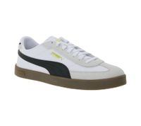 PUMA Club II Era Men's Genuine Leather Shoes Women's Sneakers in a Retro Football Design with Softfoam Beige/Black, White/Black, or Beige/Brown