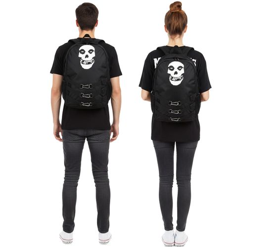 Misfits Backpack with Large Skull Design - Fan Backpack, School Backpack, Black