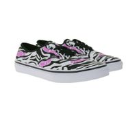VANS Authentic Kids' Zebra-Design Canvas Sneakers, Lace-Up Shoes with Pink Logo, Teen Girls' Zebra Daze VN0A4UH3BMA1 Black/White