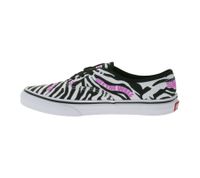 VANS Authentic Kids' Zebra-Design Canvas Sneakers, Lace-Up Shoes with Pink Logo, Teen Girls' Zebra Daze VN0A4UH3BMA1 Black/White