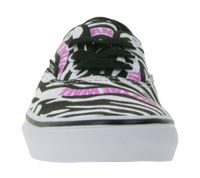 VANS Authentic Kids' Zebra-Design Canvas Sneakers, Lace-Up Shoes with Pink Logo, Teen Girls' Zebra Daze VN0A4UH3BMA1 Black/White