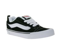 VANS Knu Skool Damen Echtleder-Sneaker modische Low-Top Schuhe Gummi-Waffelsohle VN0009QC6BT1 Schwarz