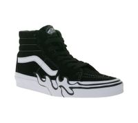 VANS SK8-Hi Flame Damen High-Top Sneaker mit Flammen-Design Wildleder-Schuhe VN0005UJBZW1 Schwarz/Weiß