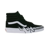 VANS SK8-Hi Flame Damen High-Top Sneaker mit Flammen-Design Wildleder-Schuhe VN0005UJBZW1 Schwarz/Weiß
