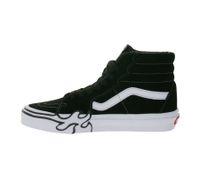 VANS SK8-Hi Flame Damen High-Top Sneaker mit Flammen-Design Wildleder-Schuhe VN0005UJBZW1 Schwarz/Weiß
