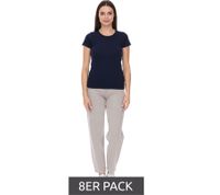 8-Pack WORXWEAR Women's T-Shirt - Fashionable Crew Neck Short Sleeve Shirt, 180gsm, Navy