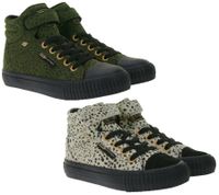 Zapatillas deportivas de media caña para niños BRITISH KNIGHTS Dee con lunares - Zapatillas con cordones para niñas y niños con puntera reforzada - Negro/Verde Oliva o Beige/Negro