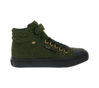 Zapatillas deportivas de media caña para niños BRITISH KNIGHTS Dee con lunares - Zapatillas con cordones para niñas y niños con puntera reforzada - Negro/Verde Oliva o Beige/Negro