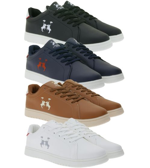 U.S. Athletic Street Men's City Sneakers with Logo Print, Lace-Up Shoes, Trainers in Black, Navy, Brown, or White