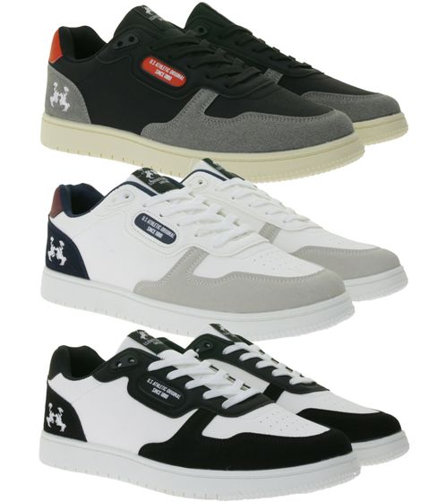 U.S. ATHLETIC Basic Men's Casual Sneakers with Embossed Logo, Lace-Up Shoes with Embroidery, Available in Black/Gray, White/Gray, or White/Black