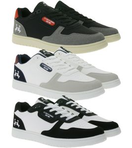 U.S. ATHLETIC Basic Men's Casual Sneakers with Embossed Logo, Lace-Up Shoes with Embroidery, Available in Black/Gray, White/Gray, or White/Black