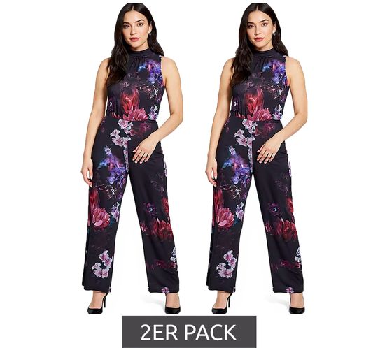 Pack de 2 monos Laura Scott de pernera ancha - Mono extravagante para mujer, mono de Nochevieja, 91219353 Negro