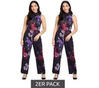 Pack de 2 monos Laura Scott de pernera ancha - Mono extravagante para mujer, mono de Nochevieja, 91219353 Negro