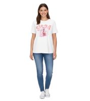 2er Sparpack Aniston CASUAL T-Shirt Damen Baumwoll-T-Shirt mit SIS24 Schriftzug Kurzarm 85719030 Ecru-Weiß