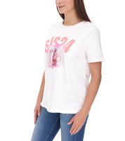 2er Sparpack Aniston CASUAL T-Shirt Damen Baumwoll-T-Shirt mit SIS24 Schriftzug Kurzarm 85719030 Ecru-Weiß