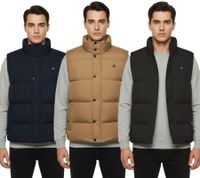 BLEND Tomy Herren Stepp-Weste warm gefütterte Übergangs-Weste mit hohem Kragen 20716813 ME Blau, Beige oder Schwarz