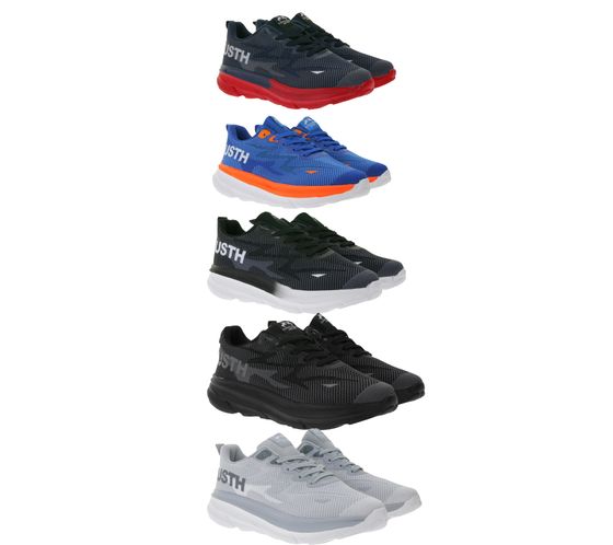 U.S. Athletic Nitro Men's Casual Sneakers with "USTH" Print, Lace-Up Shoes, Available in Navy/Red, Black, Blue/Neon Orange/White, Black/White, or Gray/White
