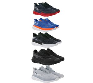 U.S. Athletic Nitro Men's Casual Sneakers with "USTH" Print, Lace-Up Shoes, Available in Navy/Red, Black, Blue/Neon Orange/White, Black/White, or Gray/White