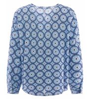 Blusa de algodón para mujer ZWILLINGSHERZ, blusa de verano con estampado paisley integral 33125, azul, rosa o turquesa
