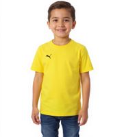 2er Sparpack PUMA TeamGoal 23 Jungen & Mädchen Sport-Shirt Baumwoll-Shirt mit Logo-Patch T-Shirt 656709 Schwarz oder Gelb