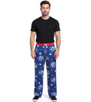 RE:COVERED X NFL Shield and Stars Loungepants Herren Schlafanzug-Hose mit NFL-Logo Baumwolle Pyjama-Hose Blau oder Schwarz