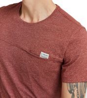 11 PROJECT Santo Herren Baumwoll-Shirt T-Shirt meliertes Sommer-Shirt mit Brusttasche 20715236 ME Schwarz, Rostrot oder Blau