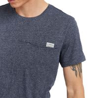 11 PROJECT Santo Herren Baumwoll-Shirt T-Shirt meliertes Sommer-Shirt mit Brusttasche 20715236 ME Schwarz, Rostrot oder Blau