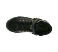 BRITISH KNIGHTS Roco Kids' Mid-Top Sneakers with Cheetah Print, Lace-Up Shoes with Fold-Down Cuff, Teen Girls B48-3709C Black or Black/Beige