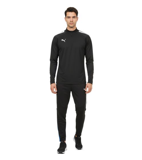 PUMA Teamliga 1/4 Zip Top Herren Sweatshirt nachhaltiges Trainings-Shirt mit dryCELL Sport-Shirt 657236 03 Schwarz