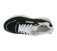 U.S. ATHLETIC Flag Men's Casual Sneakers with Overlay Look, Lace-Up Shoes, Black/White or Navy/White
