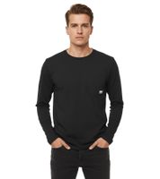 11 PROJECT Emilio Men's Long-Sleeve Basic Shirt with Crew Neck, Cotton Shirt 21300996ME, Blue, White, or Black