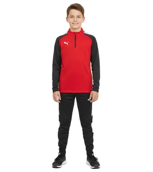 PUMA Teamliga 1/4 Zip Top Kinder Sweatshirt nachhaltiges Trainings-Shirt mit dryCELL Sport-Shirt 657237 01 Rot