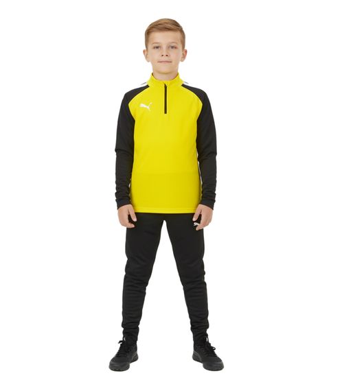 PUMA Teamliga 1/4 Zip Top Kinder Sweatshirt nachhaltiges Trainings-Shirt mit dryCELL Sport-Shirt 657237 07 Gelb