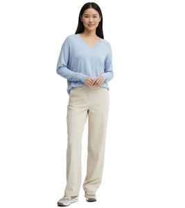 Pull en maille col V pour femme OXMO, modèle Everyday Sweater 2180078-ME 1441211 Bleu clair