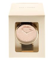 lilyandstone Damen Armband-Uhr analoge Quarz-Uhr mit Leder-Armband 35 mm LSSFRGPBR Schwarz/Roségold