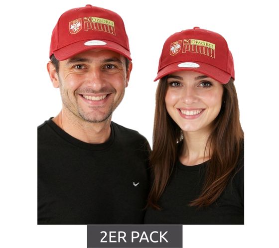 2er Sparpack PUMA Unisex Serbien Trucker-Cap mit Serbien Wappen 024287 03 Bordeaux-Rot
