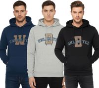 BLEND Herren Kapuzenpullover Baumwoll-Sweatshirt mit UNLIMITED Schriftzug 20717207 Schwarz, Grau oder Blau