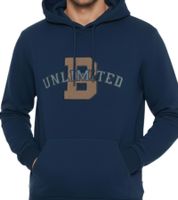 Sudadera con capucha BLEND de algodón para hombre con el logotipo de UNLIMITED 20717207 en negro, gris o azul