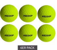 6er Sparpack SCOOP X-Treme Hockey Street-Balls mit Dimple-Design Hockeyball Sport-Ausrüstung Weiß, Grün, Pink, Gelb oder Orange