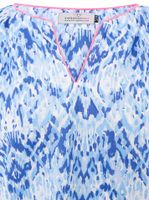 ZWILLINGSHERZ Damen Sommer-Bluse mit Ethno-Muster Baumwoll Langarmshirt 33234 Blau/Weiß/Pink oder Pink/Grün/Blau/Weiß