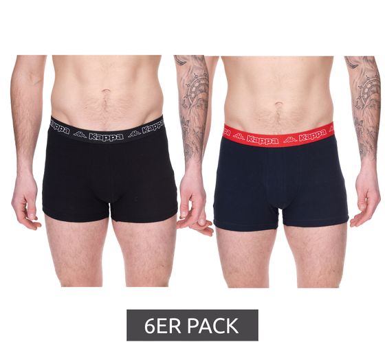 Lot de 6 boxers Kappa pour homme avec logo et inscription 351L1JW ADL Noir/Bleu/Rouge