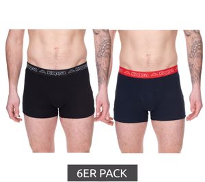 Lot de 6 boxers Kappa pour homme avec logo et inscription 351L1JW ADL Noir/Bleu/Rouge
